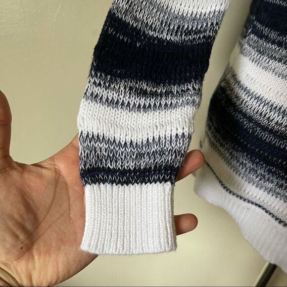 Vince Striped Black & White pullover knit sweater XXS 100% Cotton - Picture 3 of 5